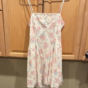 Altar'd State Floral Pink and White Dress